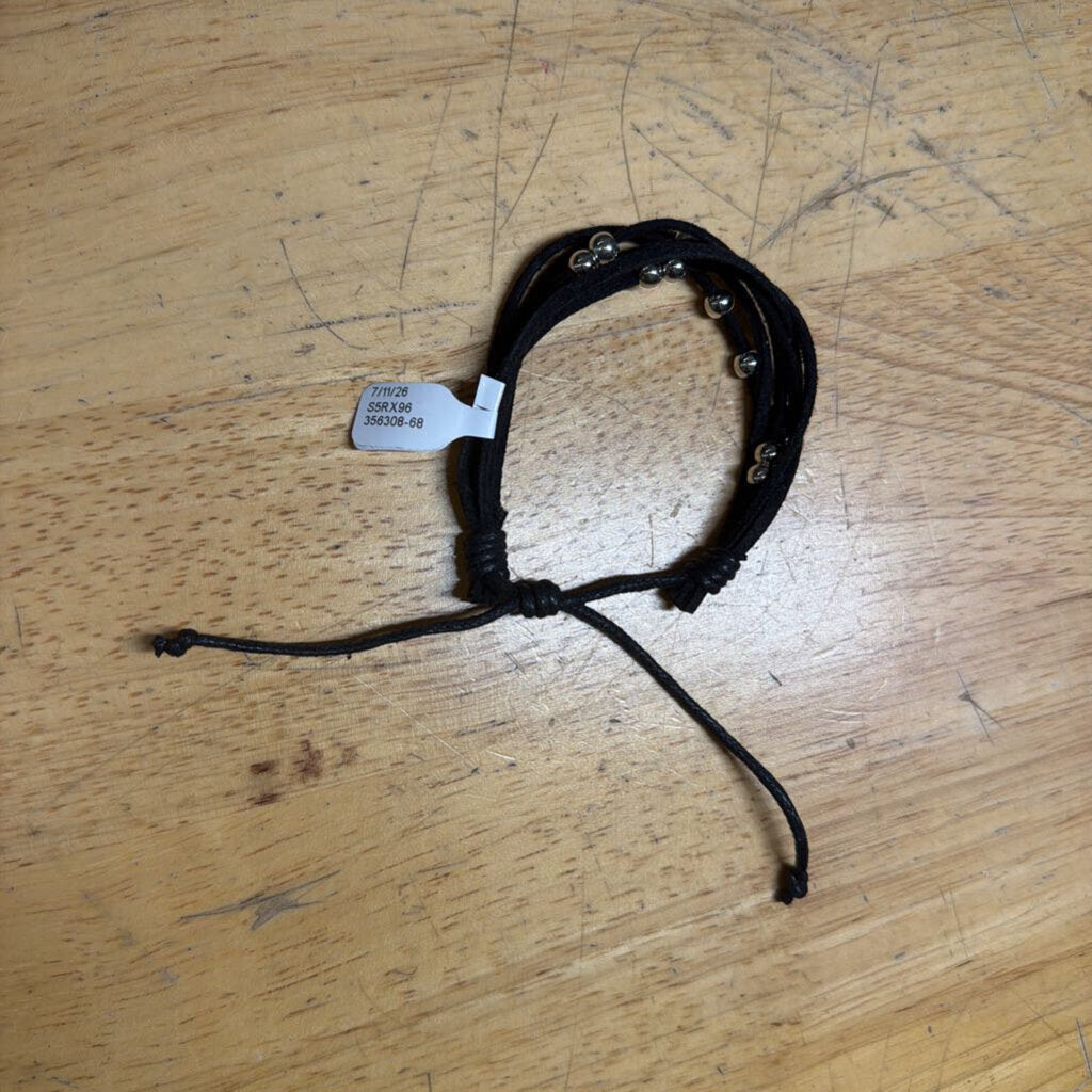 Black/ Silver Corded Layered Bracelet