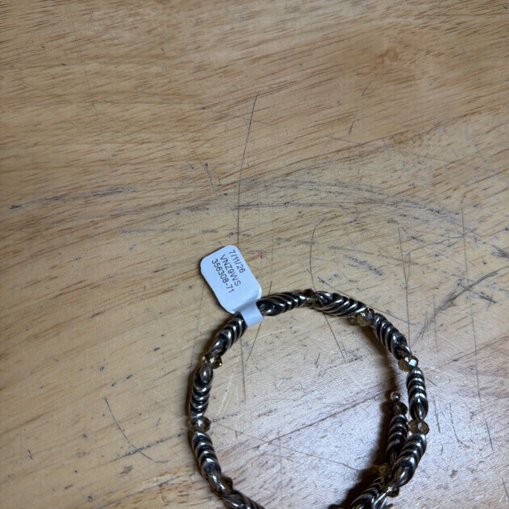 Vintage Alex and Ani Silver Crystal Wrap Bracelet