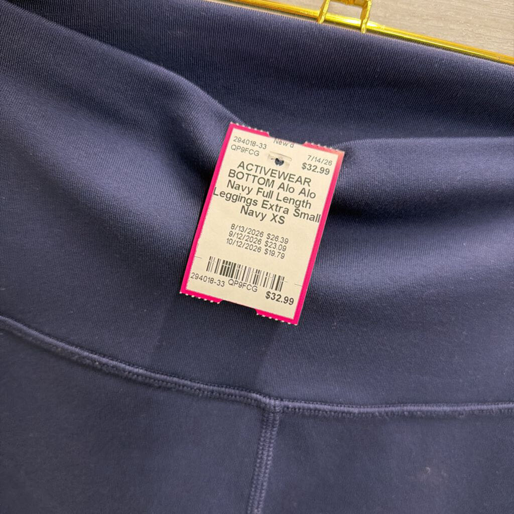 Alo Navy Full Length Leggings Extra Small