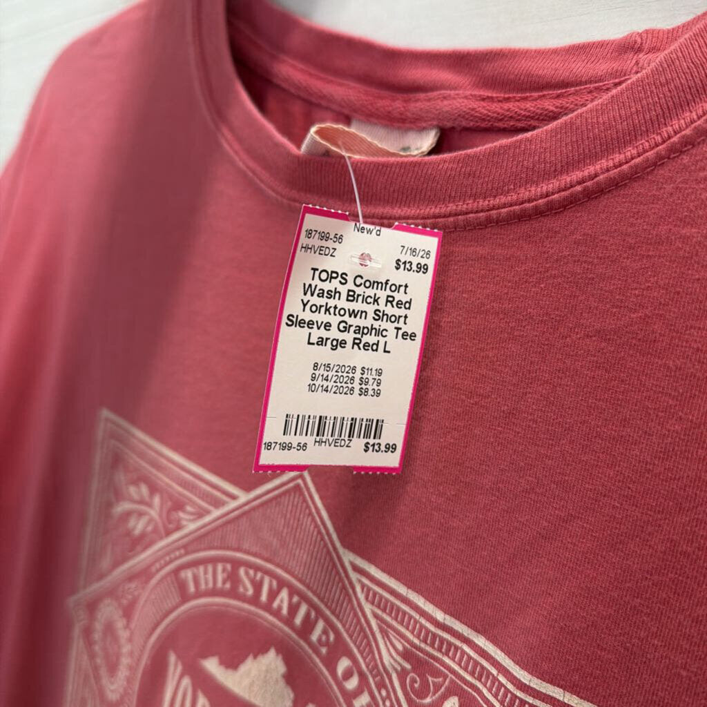 Brick Red Yorktown Short Sleeve Graphic Tee Large