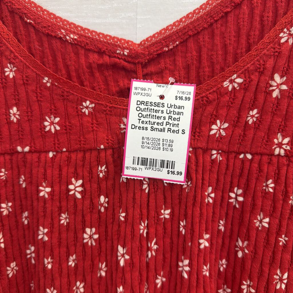 Urban Outfitters Red Textured Print Dress Small