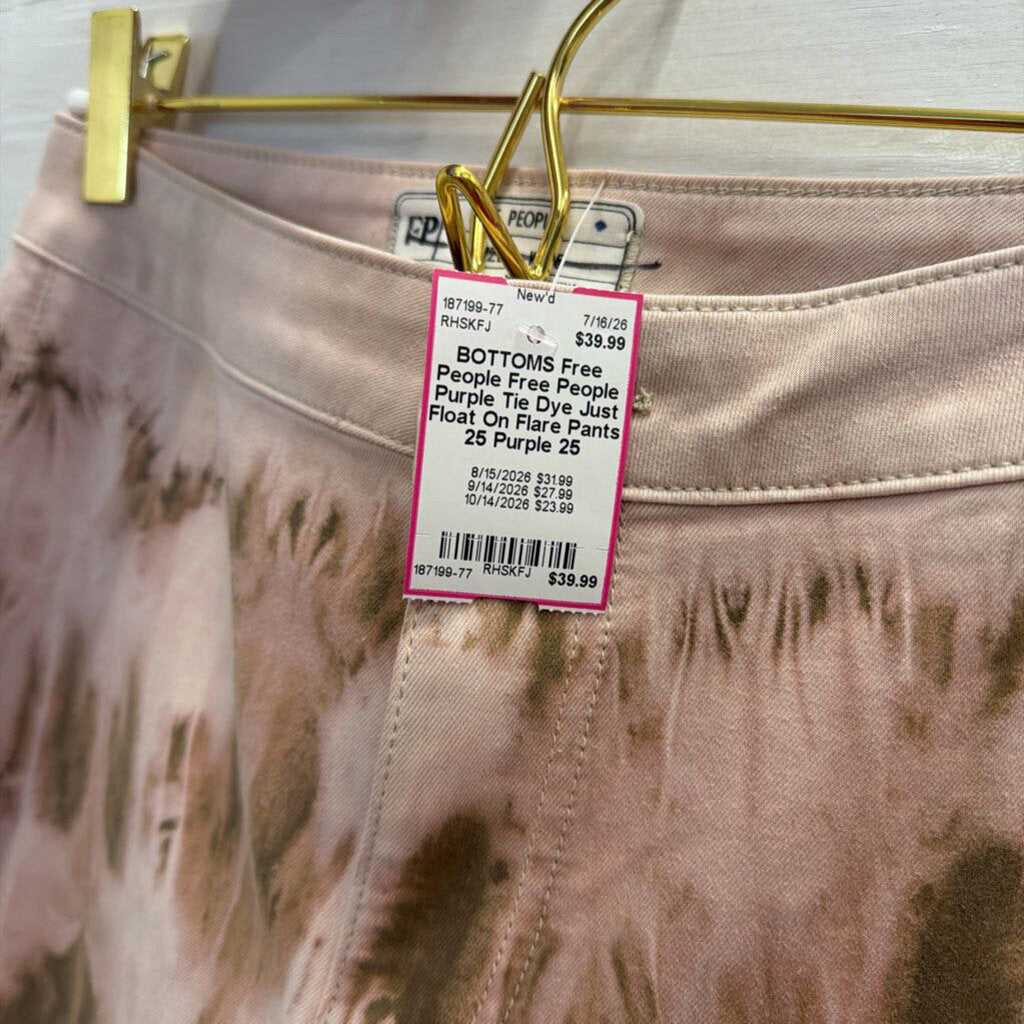 Free People Purple Tie Dye Just Float On Flare Pants 25
