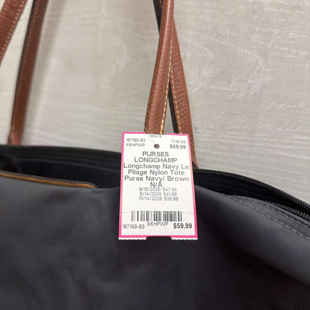 Longchamp Navy Le Pilage Nylon Tote Purse
