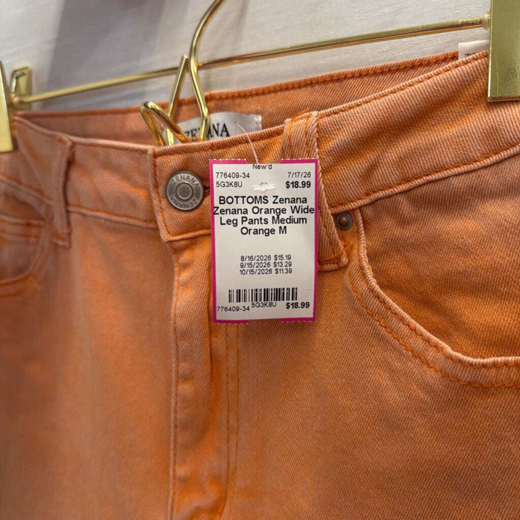 Zenana Orange Wide Leg Pants Medium