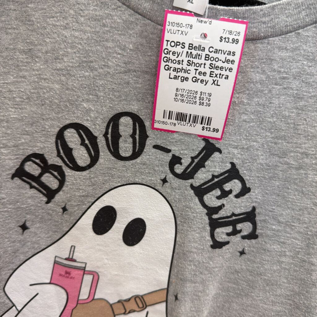Grey/ Multi Boo-Jee Ghost Short Sleeve Graphic Tee Extra Large