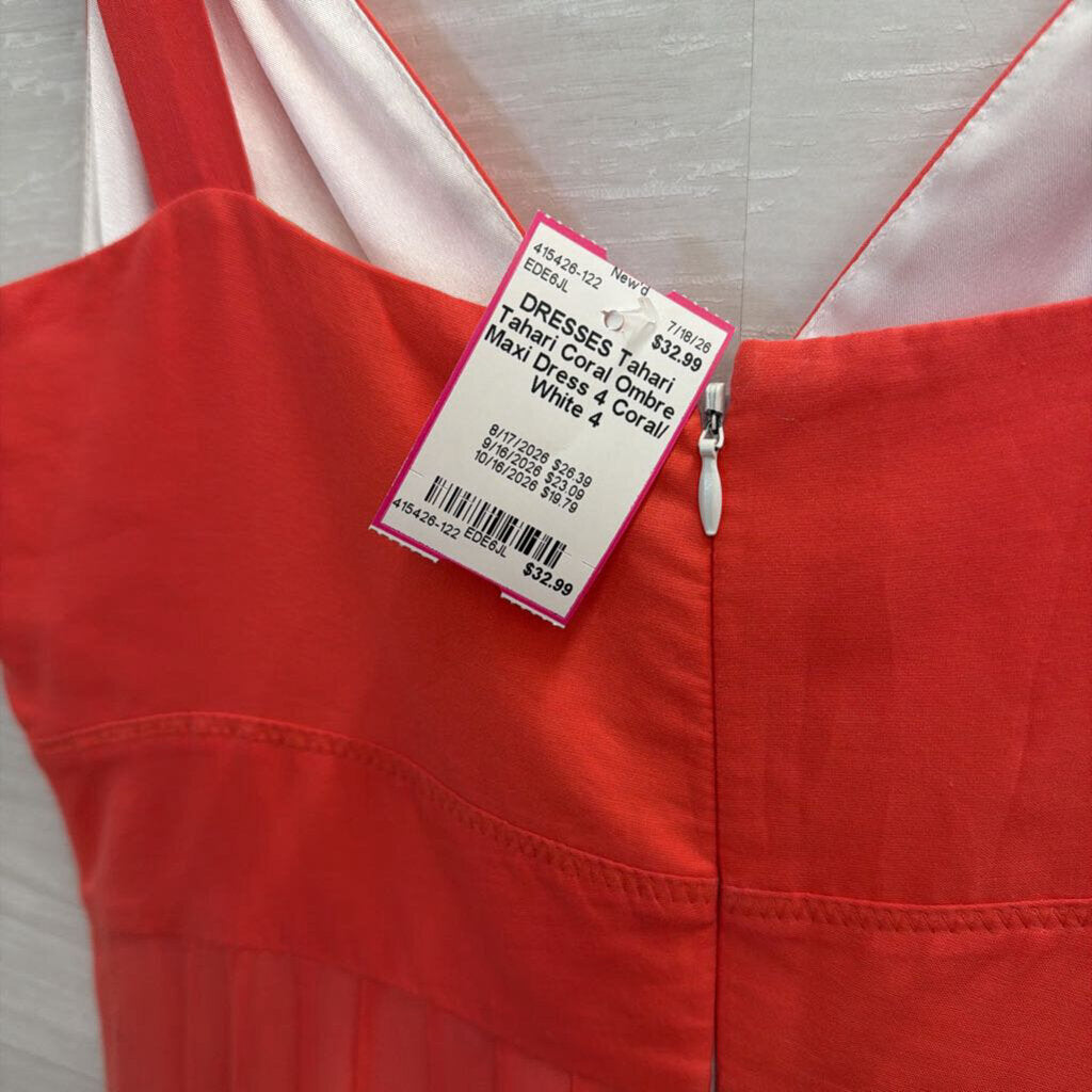 Tahari Coral Ombre Maxi Dress 4