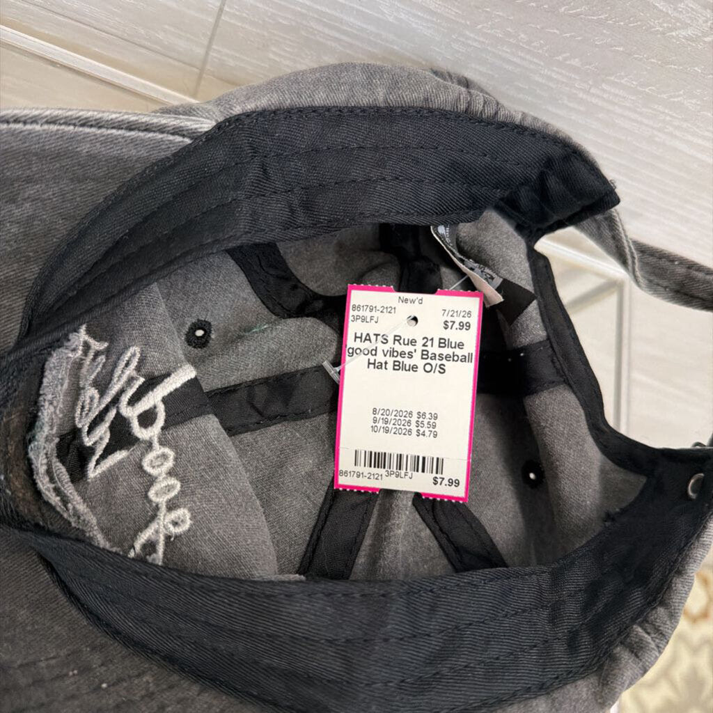 Blue 'good vibes' Baseball Hat