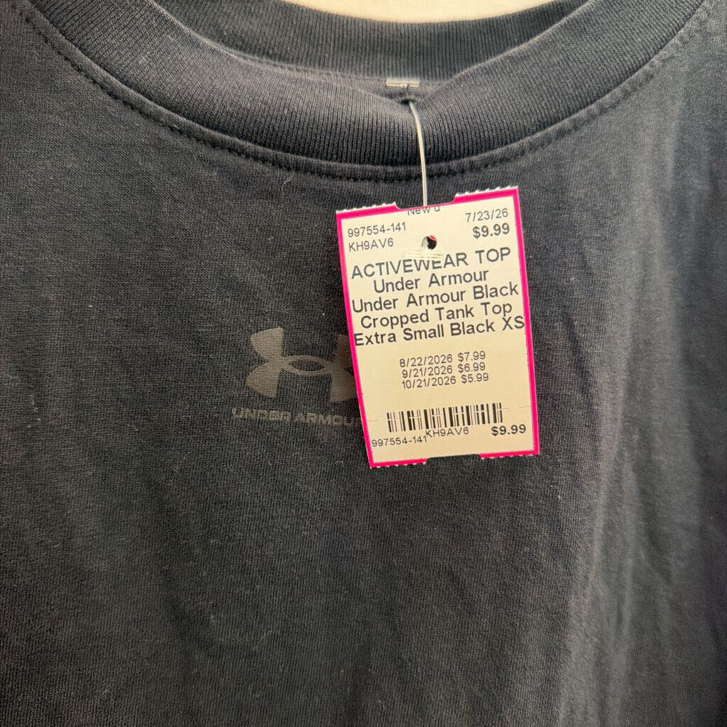 Under Armour Black Cropped Tank Top Extra Small