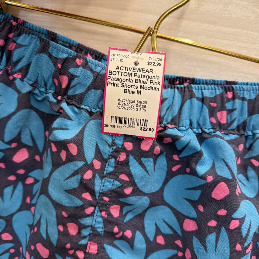 Patagonia Blue/ Pink Print Shorts Medium