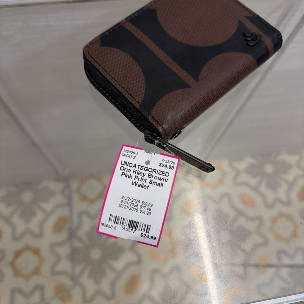 Oria Kiley Brown/ Pink Print Small Wallet