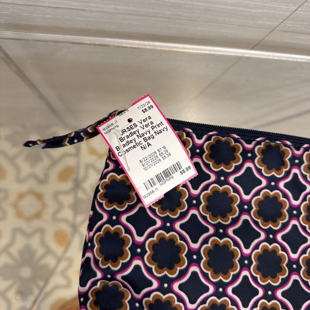 Vera Bradley Navy Print Cosmetic Bag