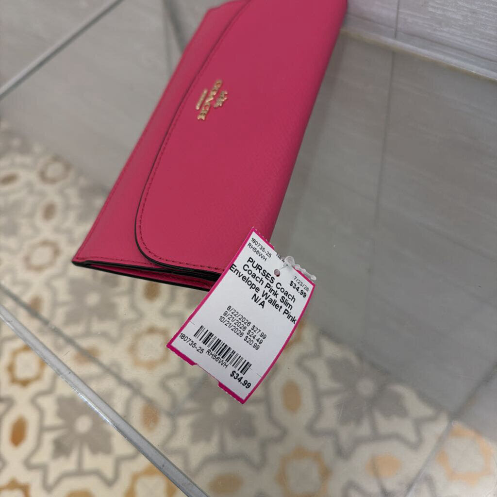 Coach Pink Slim Envelope Wallet