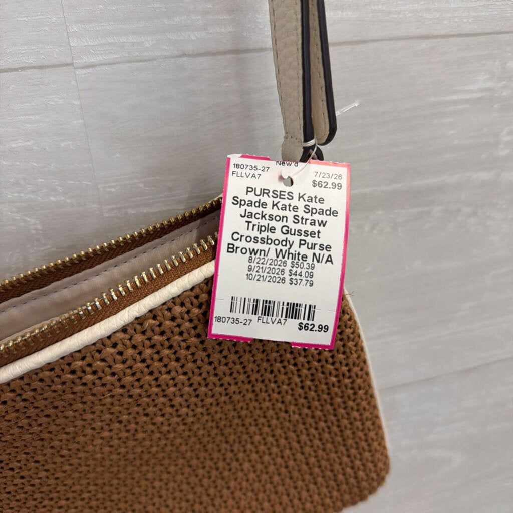 Kate Spade Jackson Straw Triple Gusset Crossbody Purse
