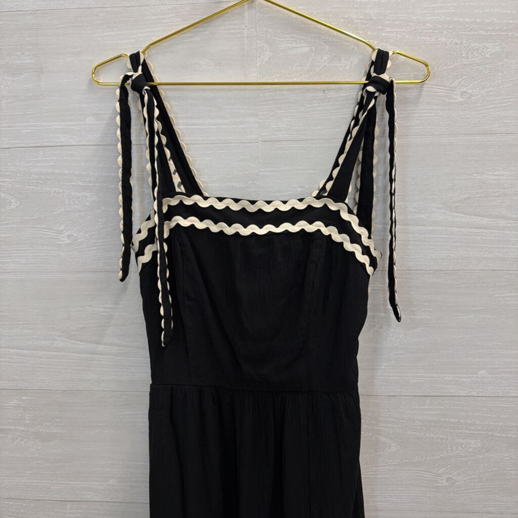 As U Wish Black/ Beige Squiggle Detail Midi Dress Medium