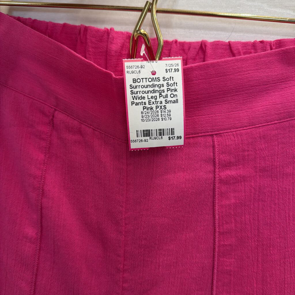 Soft Surroundings Pink Wide Leg Pull On Pants Extra Small