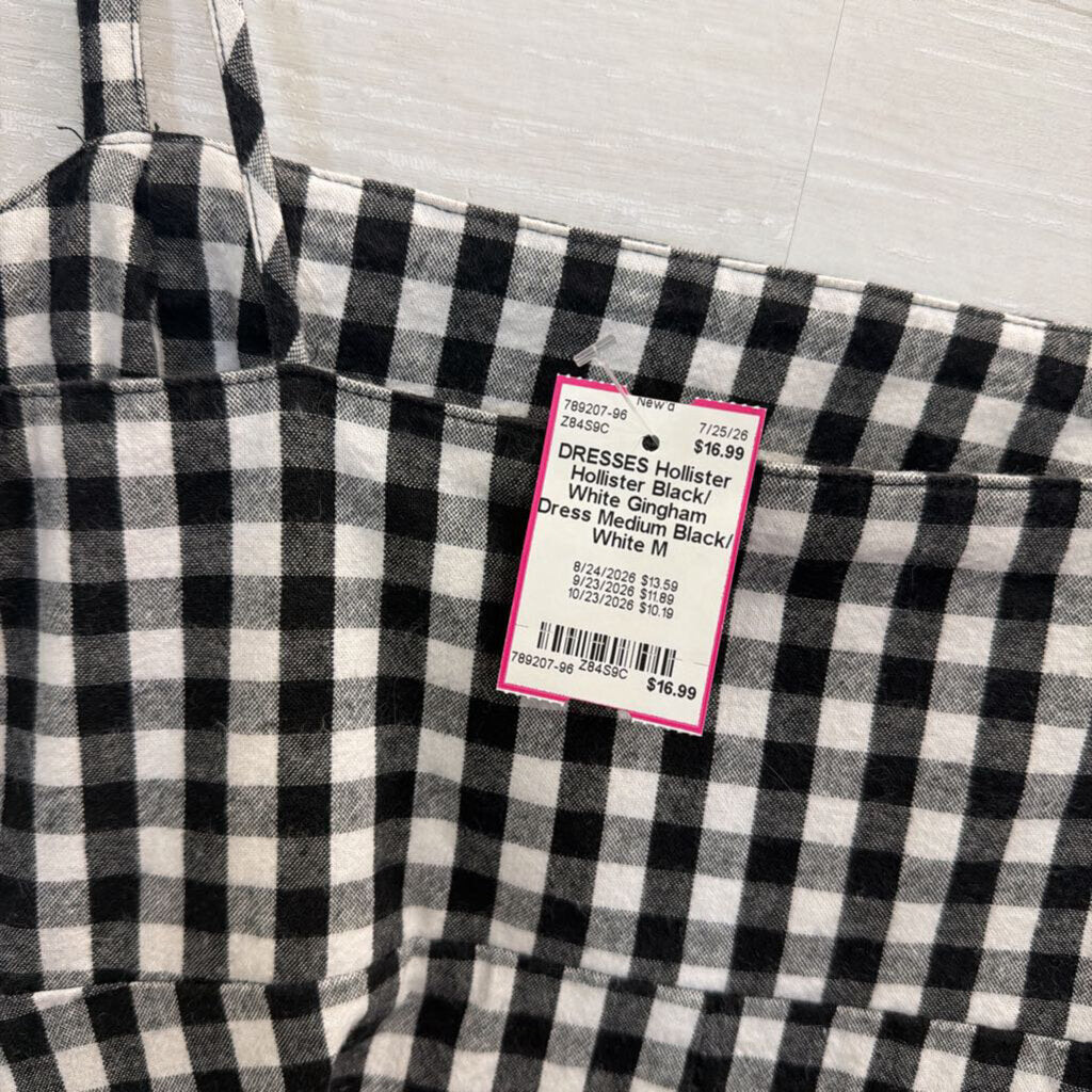 Hollister Black/ White Gingham Dress Medium