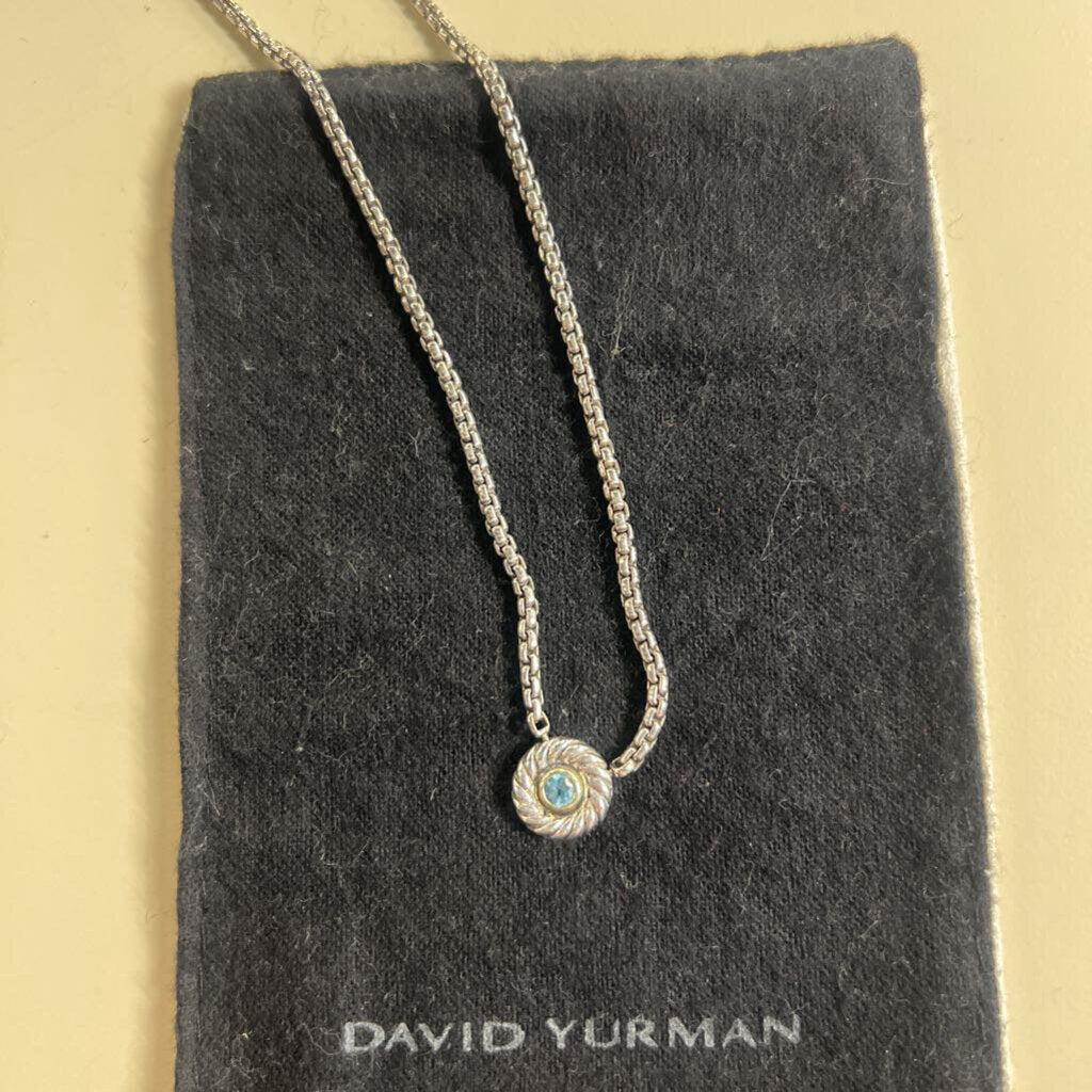 David Yurman Petite Albion Necklace Blue Topaz