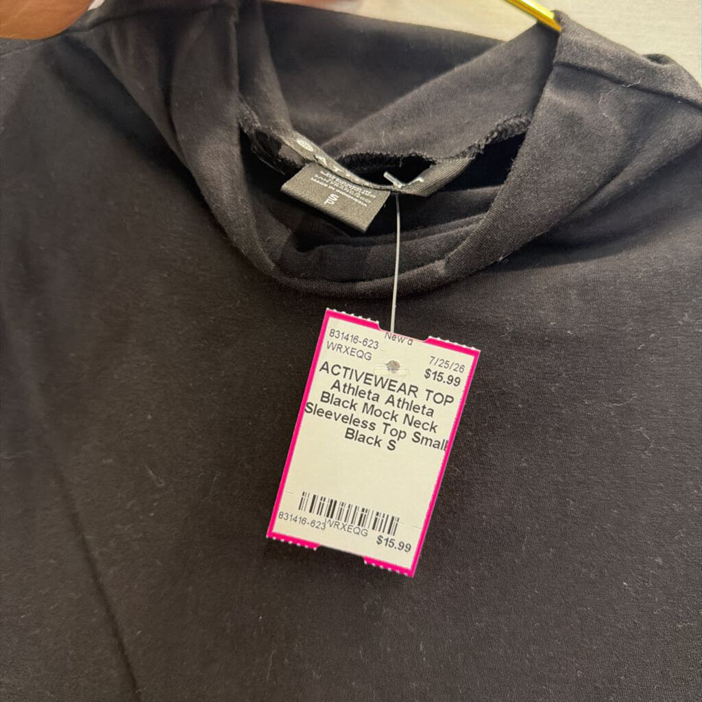 Athleta Black Mock Neck Sleeveless Top Small