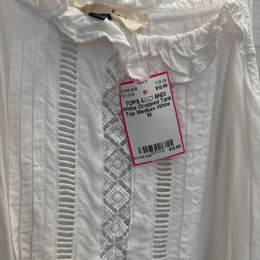 BNDI White Cropped Tank Top Medium