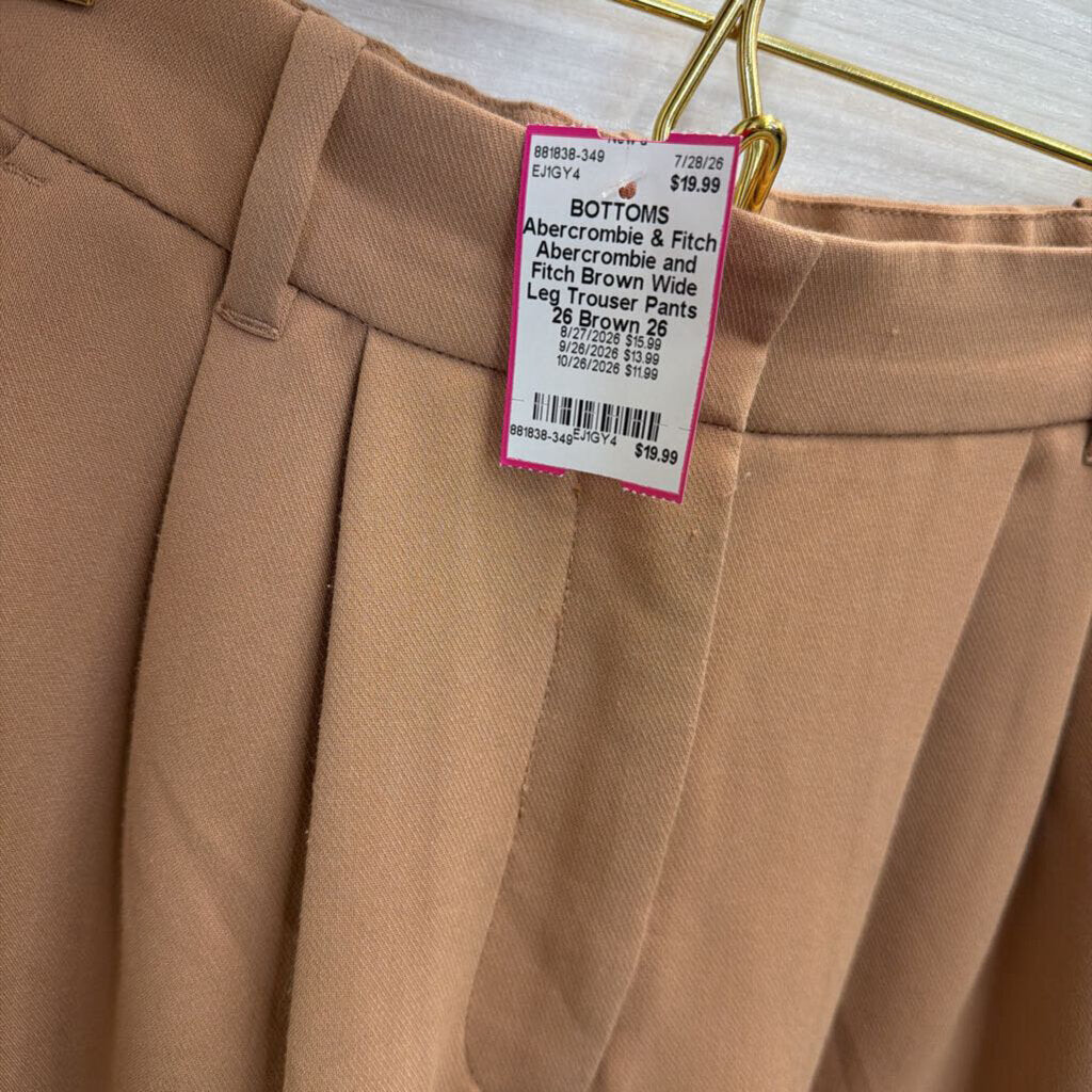 Abercrombie and Fitch Brown Wide Leg Trouser Pants 26