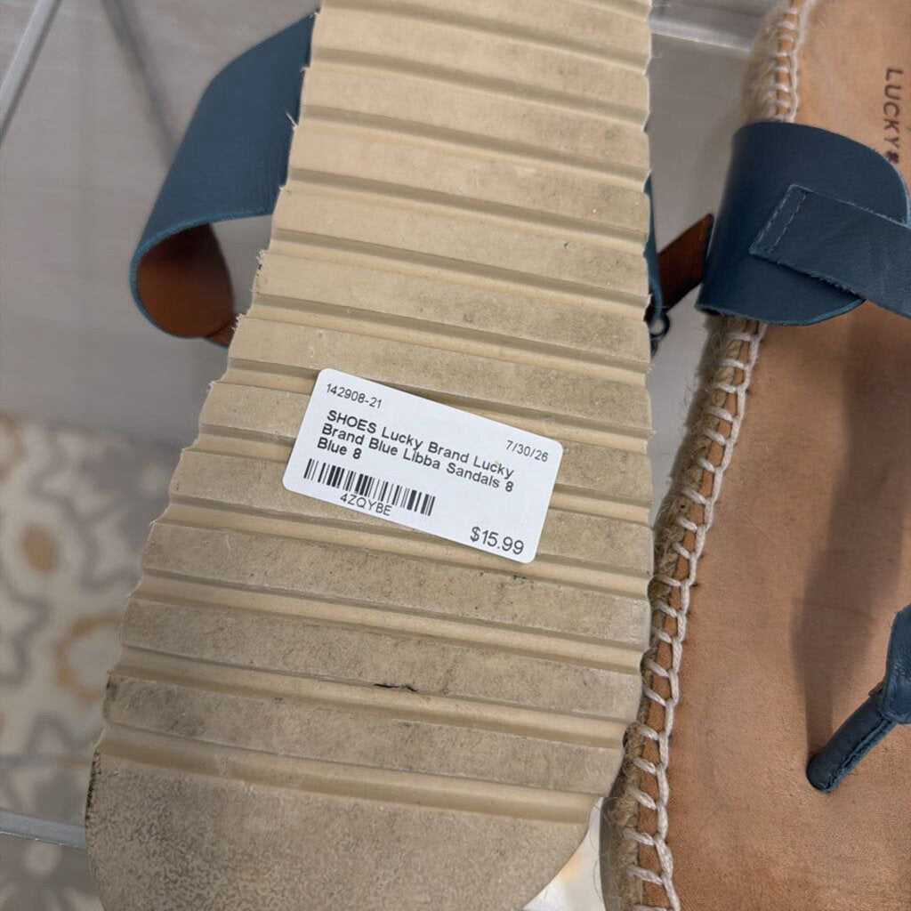 Lucky Brand Blue Libba Sandals 8