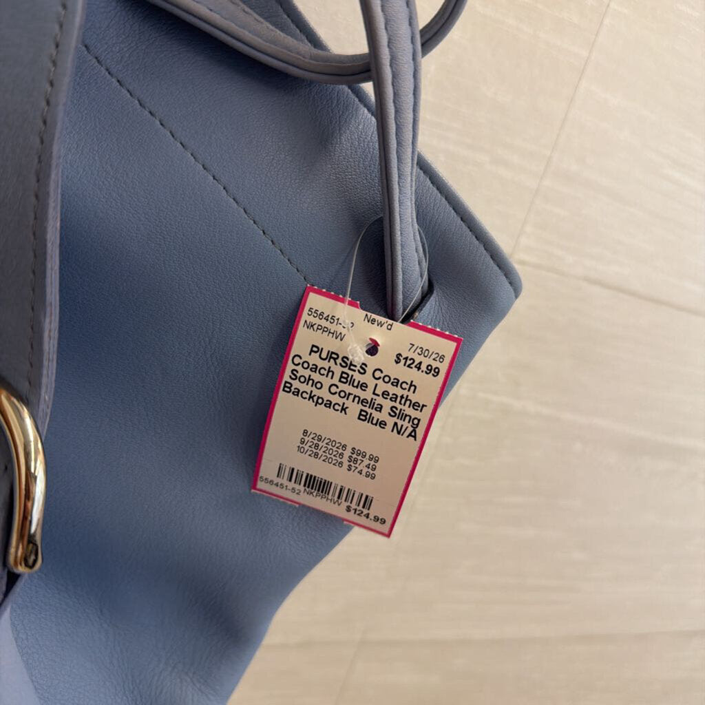 Coach Blue Leather Soho Cornelia Sling Backpack