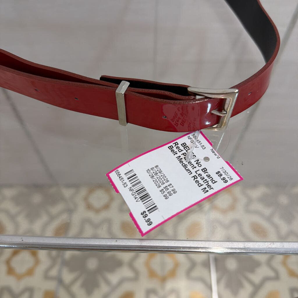 Red Patent Leather Belt Medium