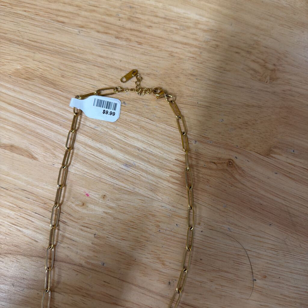Gold Chain Necklace With Goose Charm