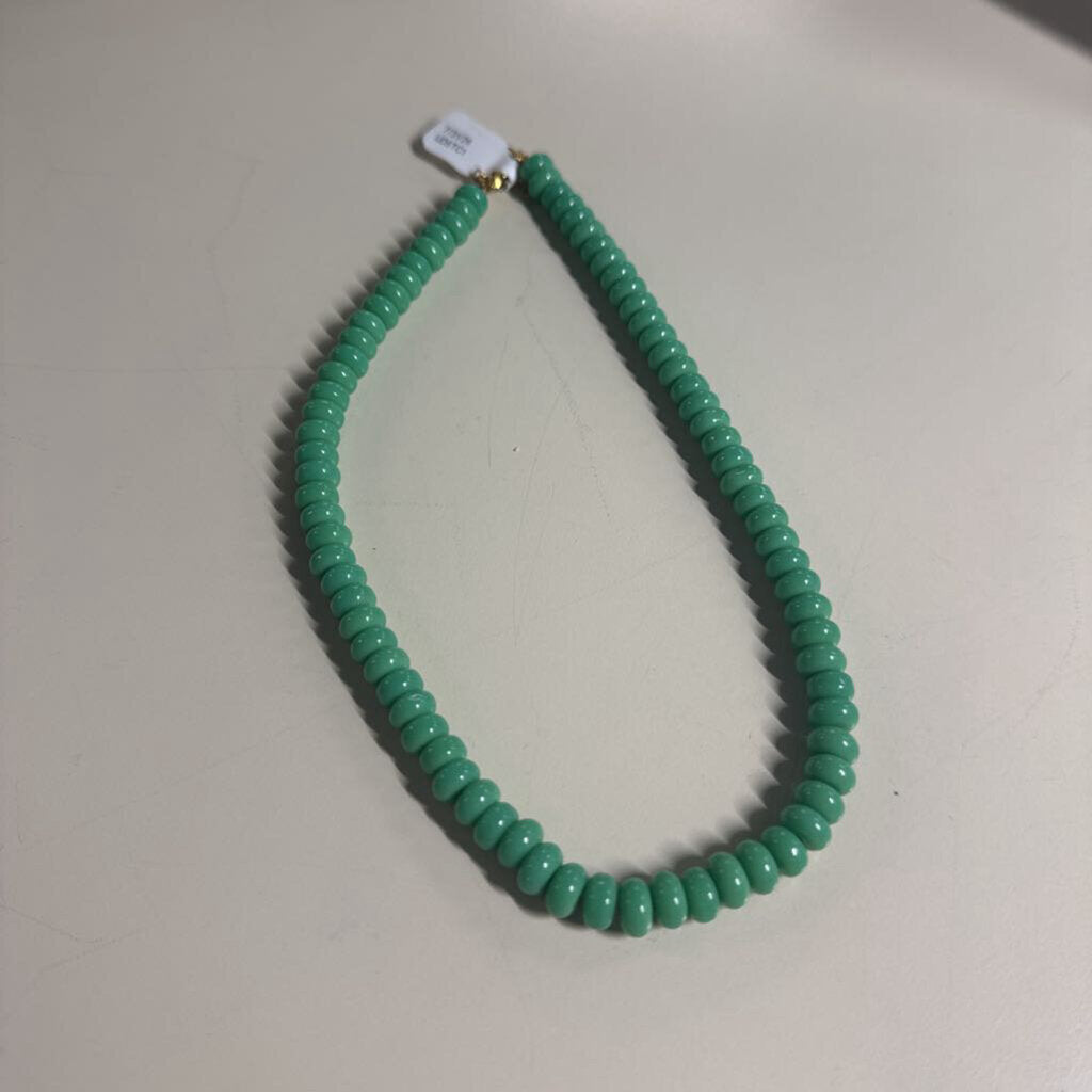 Jade Colored Glass Bead Necklace
