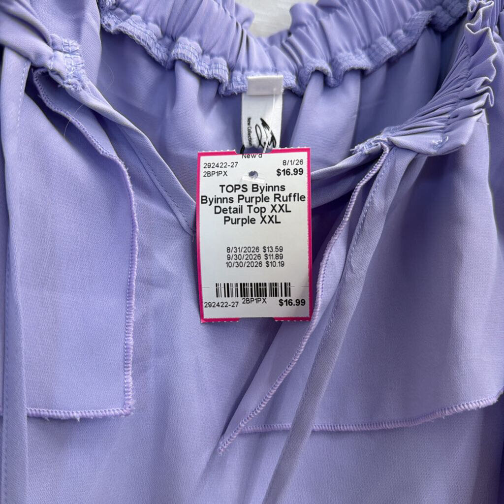 Byinns Purple Ruffle Detail Top XXL