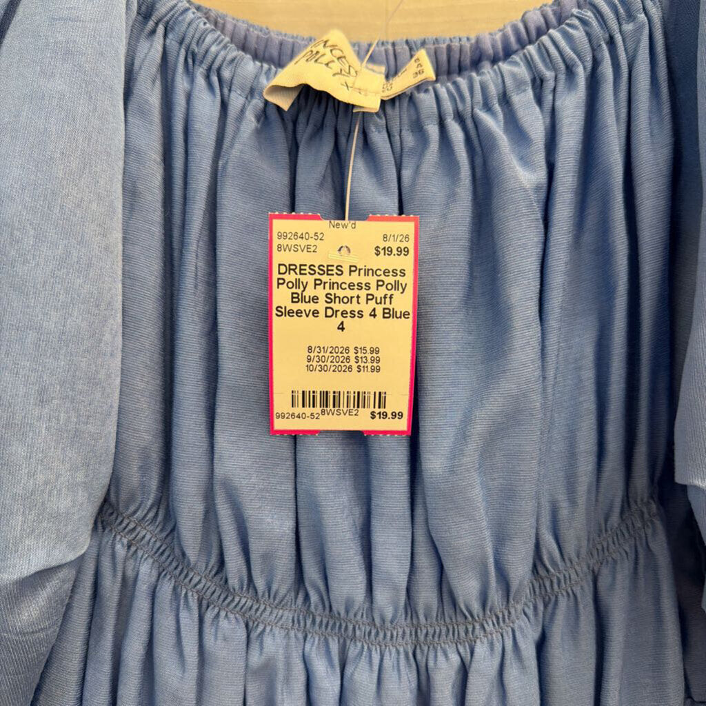 Princess Polly Blue Short Puff Sleeve Dress 4
