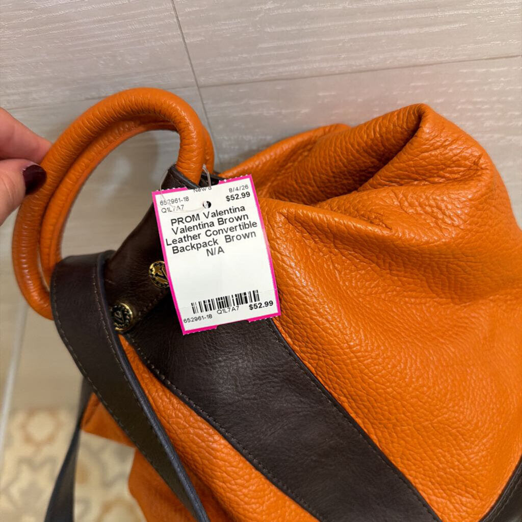 Valentina Brown Leather Convertible Backpack