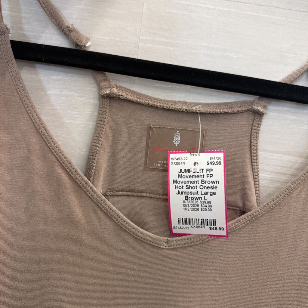 FP Movement Brown Hot Shot Onesie Jumpsuit Large