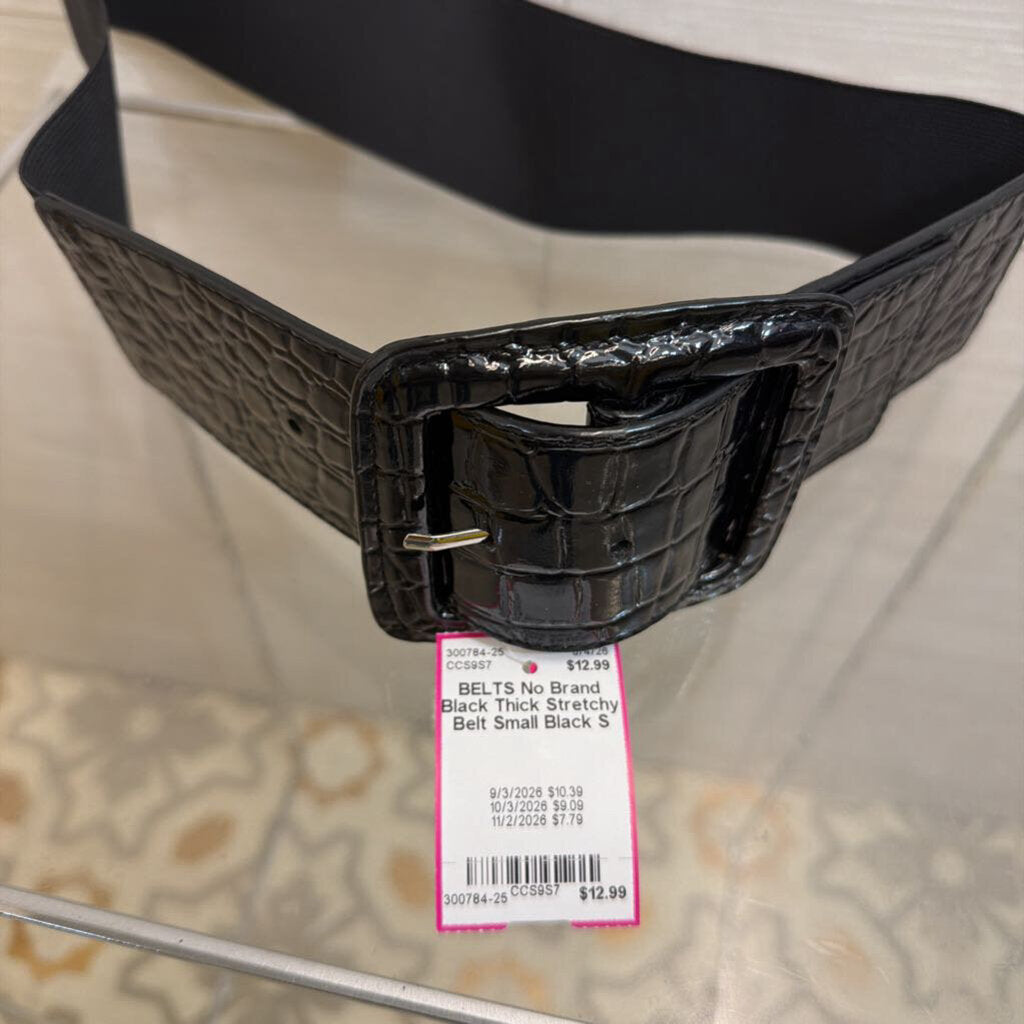 Black Thick Stretchy Belt Small