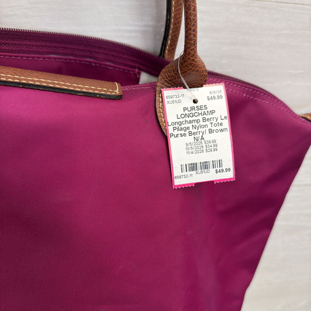 Longchamp Berry Le Pilage Nylon Tote Purse