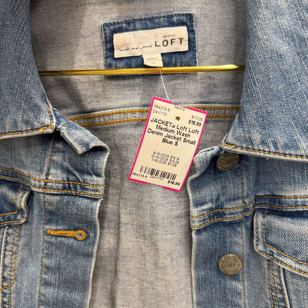 Loft Medium Wash Denim Jacket Small