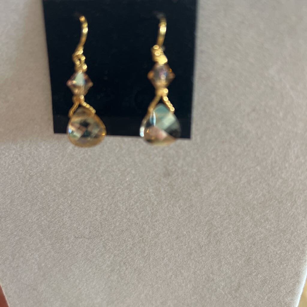 Gold Crystal Drop Earrings