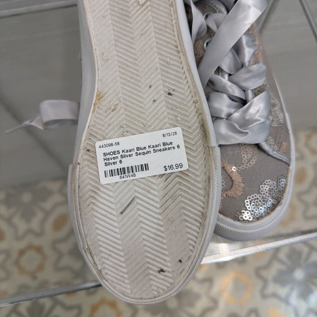 Kaari Blue Haven Silver Sequin Sneakers 6