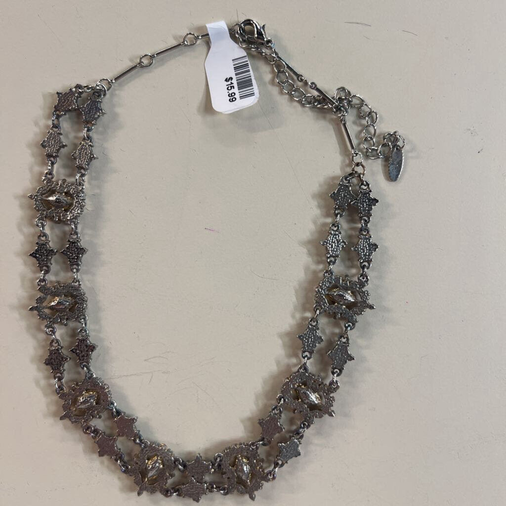 Vintage Silver/ Purple Stone Necklace