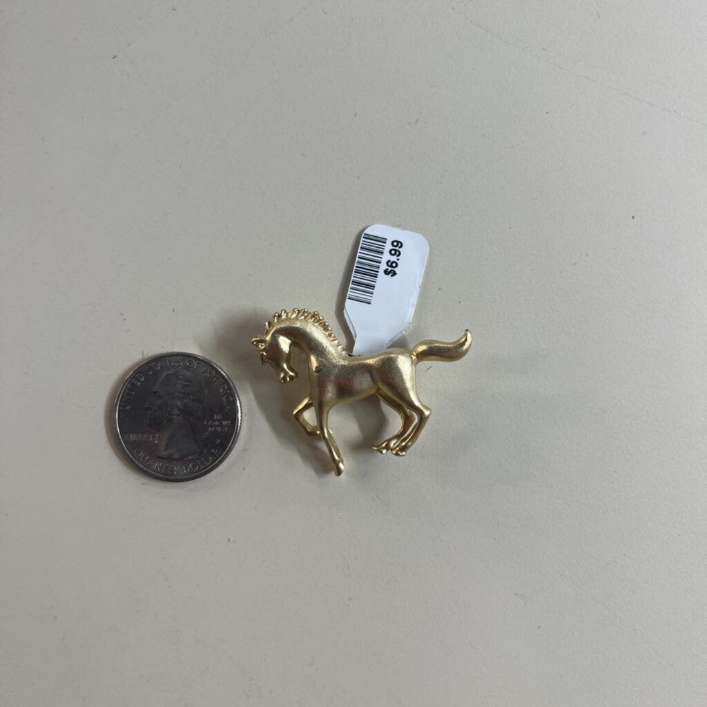 Small Gold Horse Brooch
