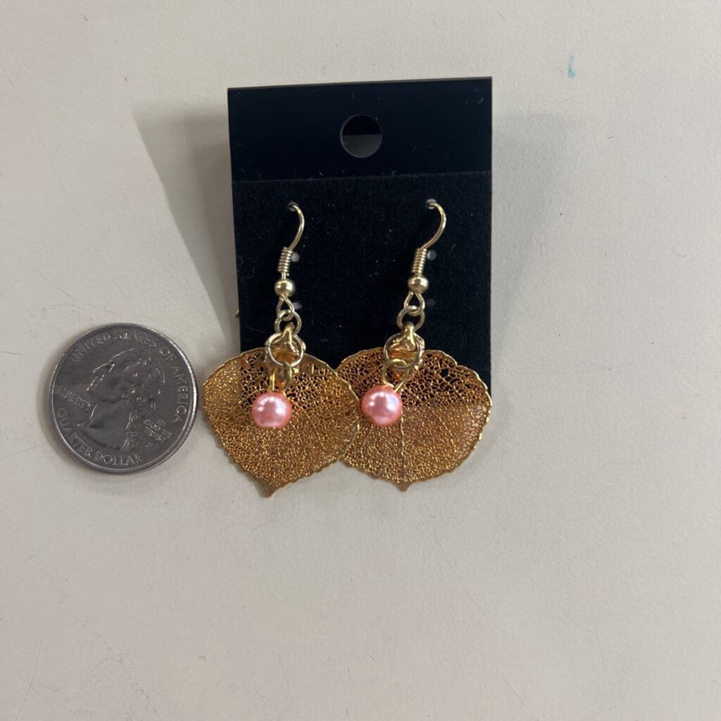 Gold Leaf Drop Earrings