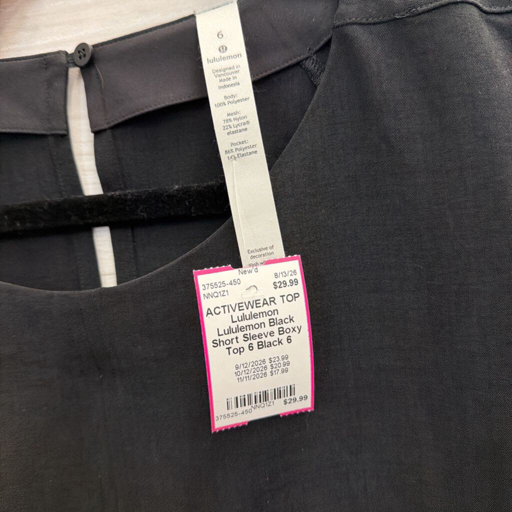 Lululemon Black Short Sleeve Boxy Top 6