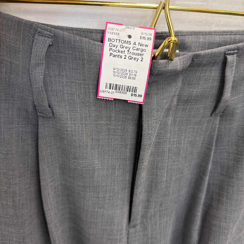 Grey Cargo Pocket Trouser Pants 2