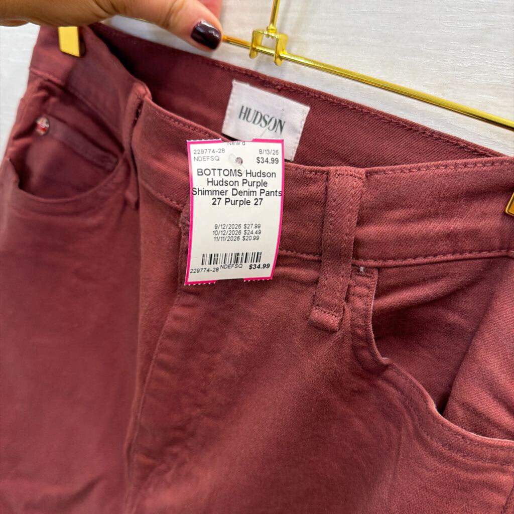 Hudson Purple Shimmer Denim Pants 27