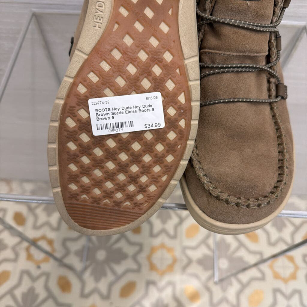 Hey Dude Brown Suede Eloise Boots 9