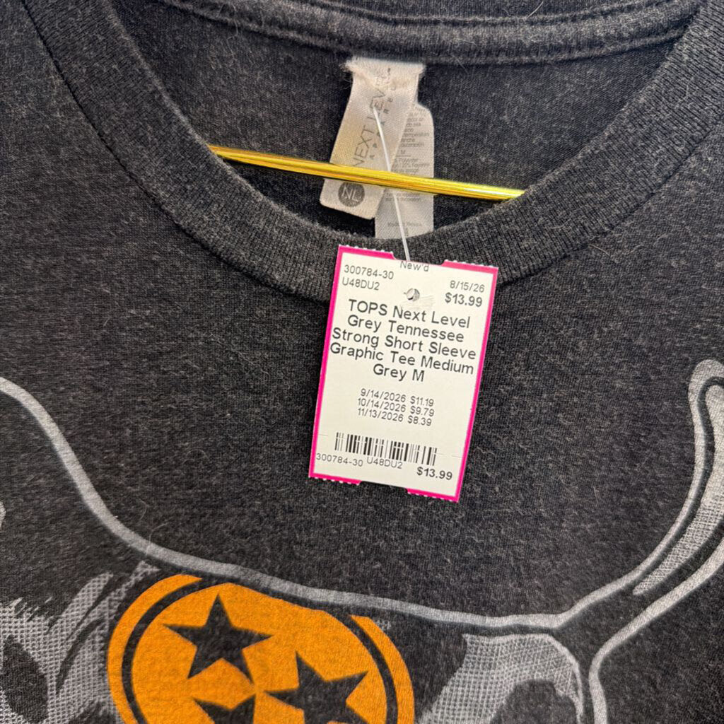 Grey Tennessee Strong Short Sleeve Graphic Tee Medium