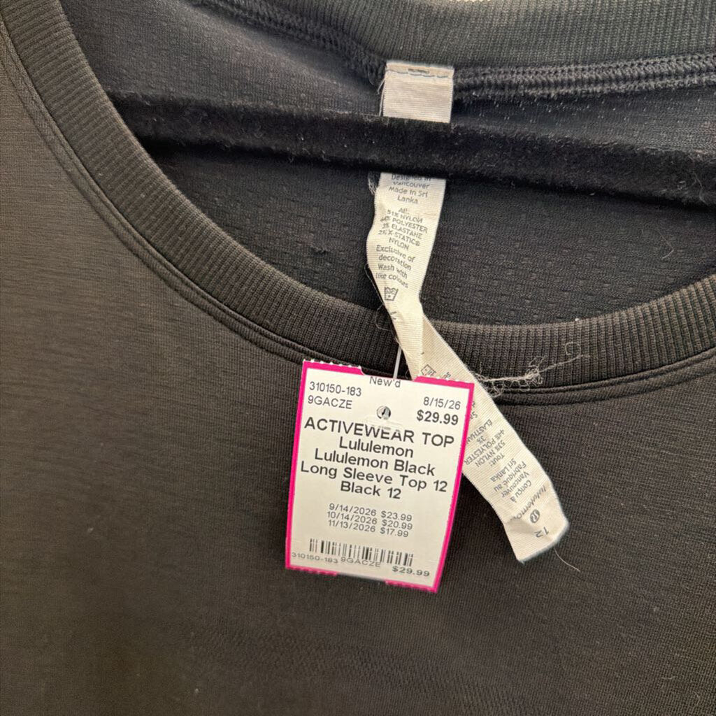 Lululemon Black Long Sleeve Top 12