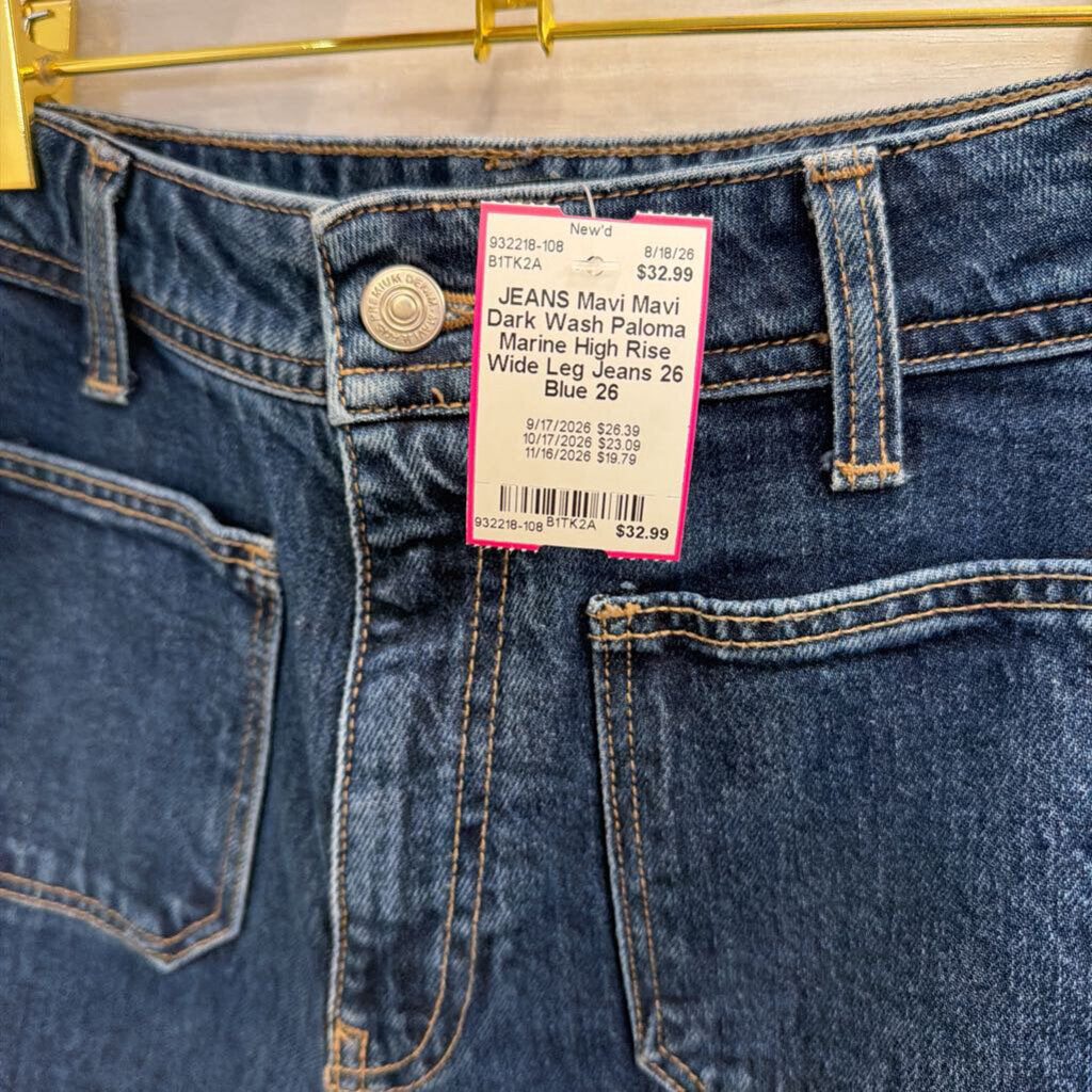 Mavi Dark Wash Paloma Marine High Rise Wide Leg Jeans 26