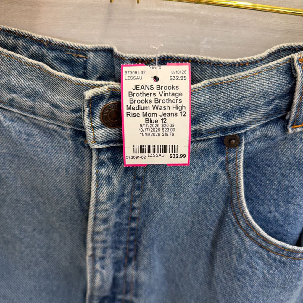 Vintage Brooks Brothers Medium Wash High Rise Mom Jeans 12