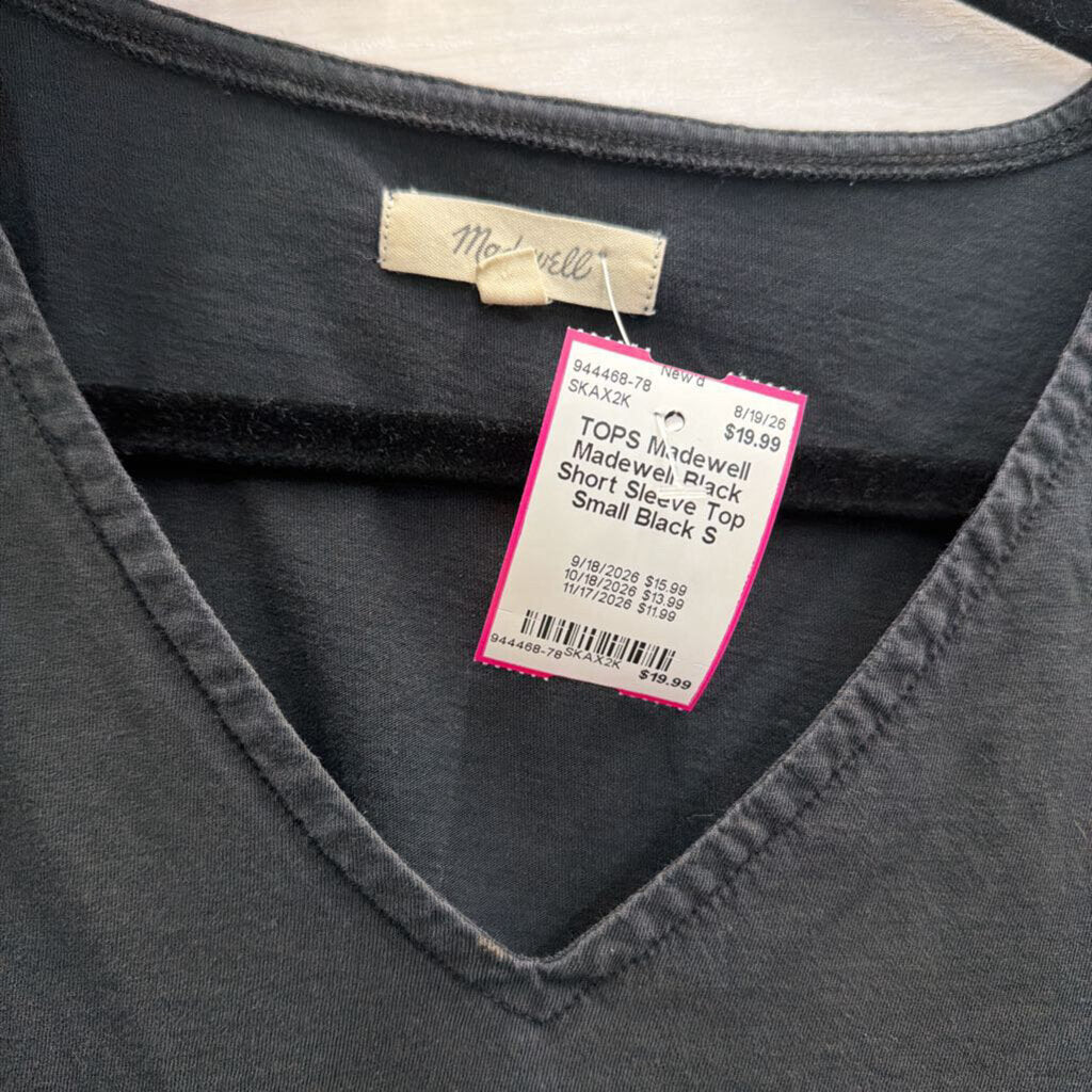 Madewell Black Short Sleeve Top Small
